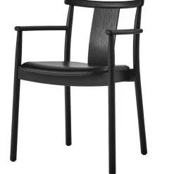 Merkur Armchair, Black Oak / Black Leather