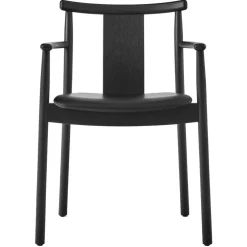 Merkur Armchair, Black Oak / Black Leather
