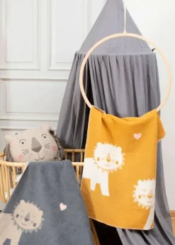 Mila Baby Blanket 75x100 cm Lion, Yellow / Beige