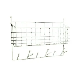 Mitten Shelf Storage/Hooks, White