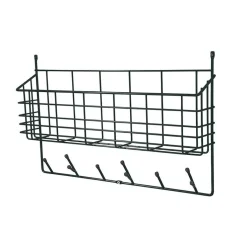 Mitten Shelf Storage/Hooks, White