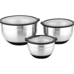 Mixing Bowl With Lid 3-pack Stainless Steel