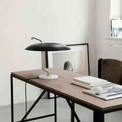 Model 537 Table Lamp, Brass / White