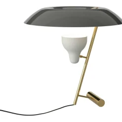 Model 548 Table Lamp, Polished Brass / Grey