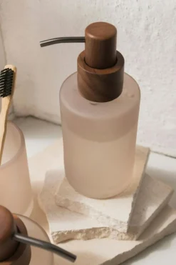 Modest Soap Dispenser, Walnut