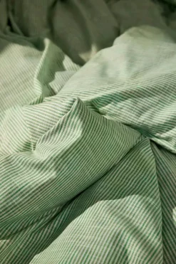 Monochrome Lines Duvet Cover Set 140x200 + 50x70 cm, Green