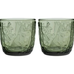 Moomin Drinking Glass 2-pack 28 cl, Pine Green