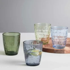 Mosaik Drinking Glass 4-pack 34 cl, Green Blue