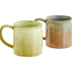 Mug With Ear Ø8 cm, Brown / Grey