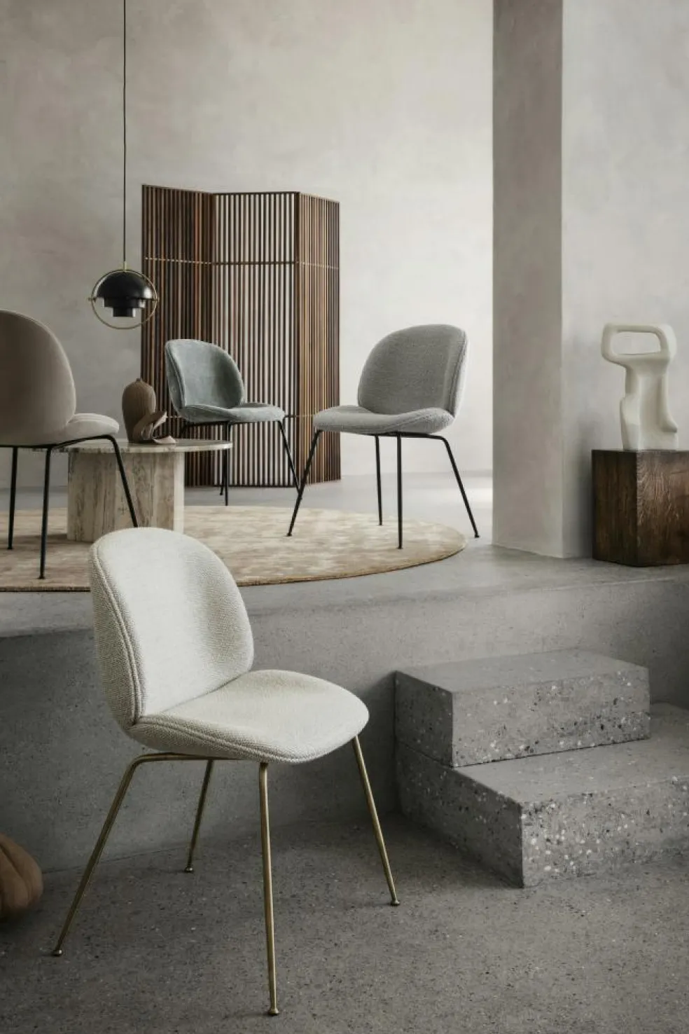 Multi-Lite Pendant 36 cm, Brass / Sea Grey Semi-matte