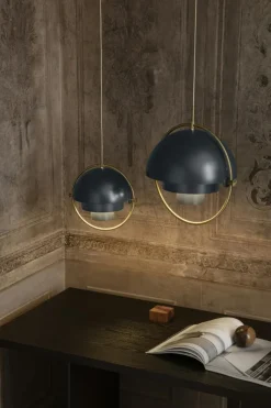 Multi-Lite Pendant 36 cm, Brass / Sea Grey Semi-matte