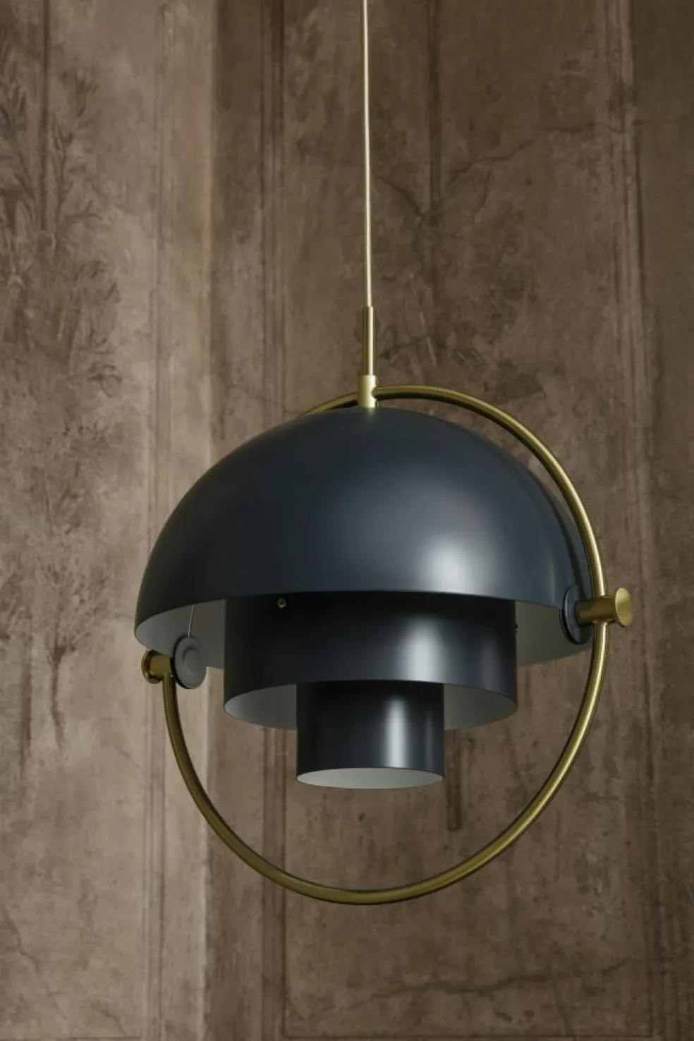 Multi-Lite Pendant 36 cm, Brass / Sea Grey Semi-matte