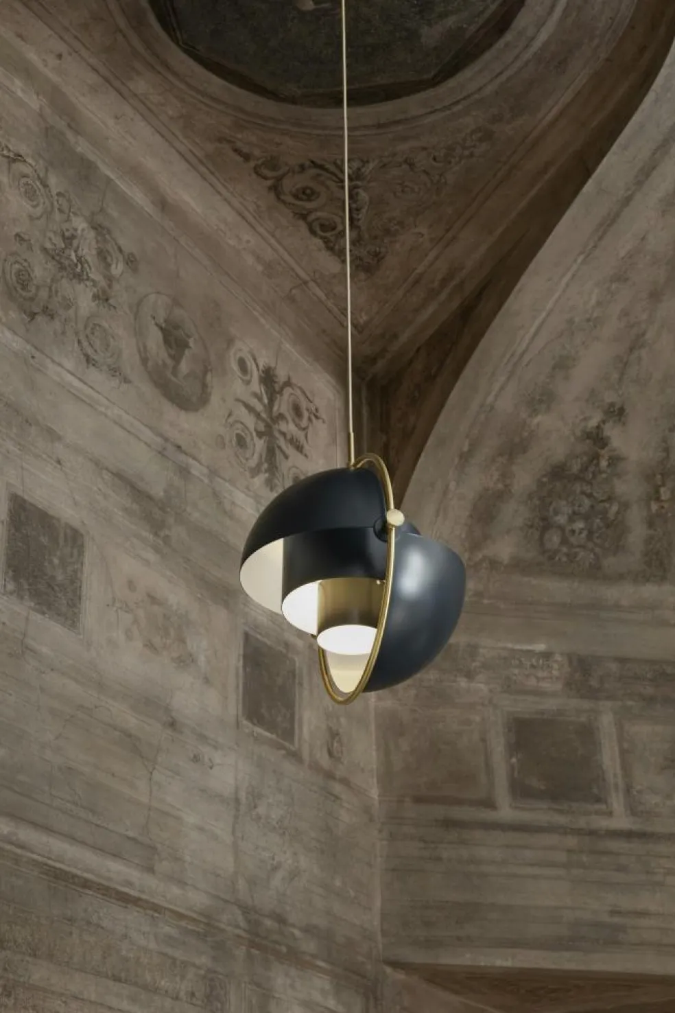 Multi-Lite Pendant 36 cm, Brass / Sea Grey Semi-matte