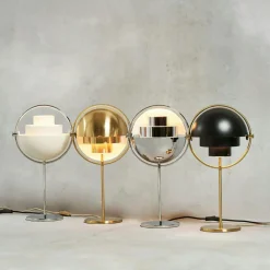 Multi-Lite Table Lamp, Chrome / White