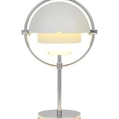 Multi-Lite Table Lamp Portable, Chrome / White Semi Matte