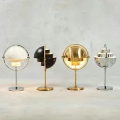 Multi-Lite Table Lamp Portable, Chrome / White Semi Matte