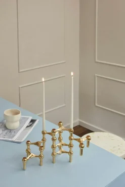 Nagel Candlestick 3 Pieces, Brushed Brass