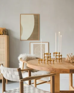 Nagel Candlestick, Brushed Brass