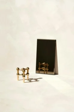 Nagel Candlestick, Brushed Brass