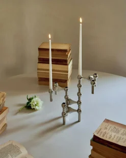 Nagel Candlestick, Brushed Brass