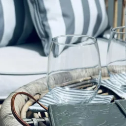 Narrow Stripe Coasters 10x10 cm 4-pack, Grey