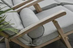 Narrow Stripe Sunbed Cushion 60x186 cm, Grey