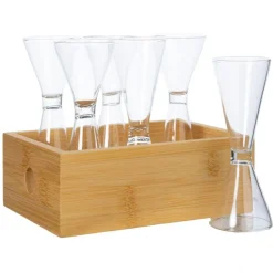 Nature Schnapps Glass With Bamboo Box 6-pack