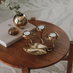 Ninfea Grande Candle Holder, Nickel Plated