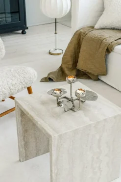 Ninfea Grande Candle Holder, Nickel Plated