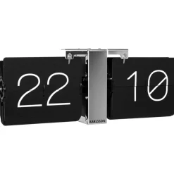 No Case Flip Wall/Table Clock, Black/Chrome