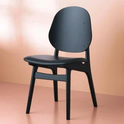Noble Chair, Black Lacquered Beech / Moss Green