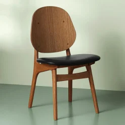 Noble Chair, Black Lacquered Beech / Moss Green