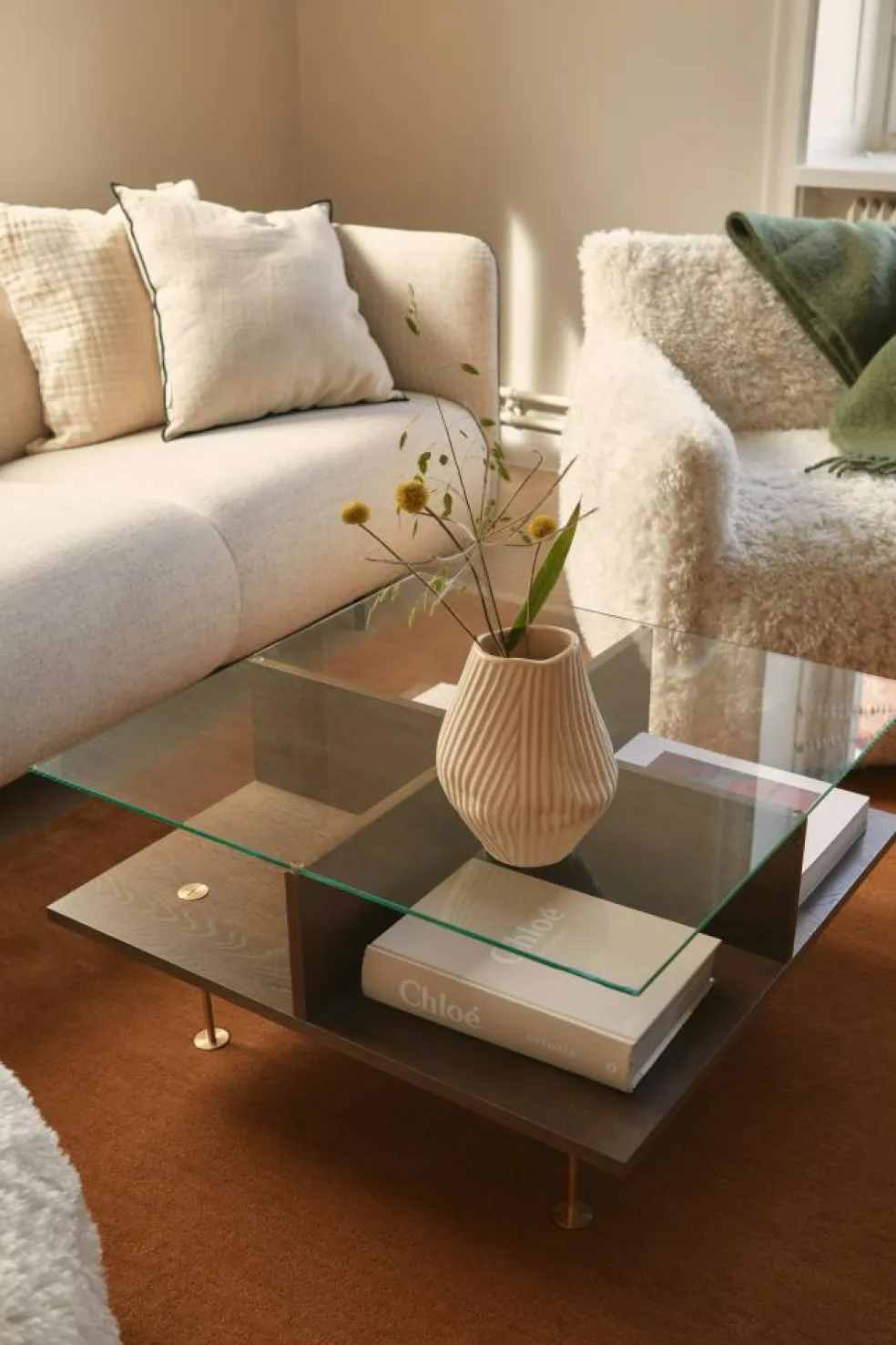 Nordic Plain Wool Rug 180x270 cm, Clay