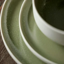 North Bowl 11 cm, Matte White/Shiny Moss