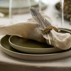 North Lunch Plate 21 cm, Matte White/Matte Moss