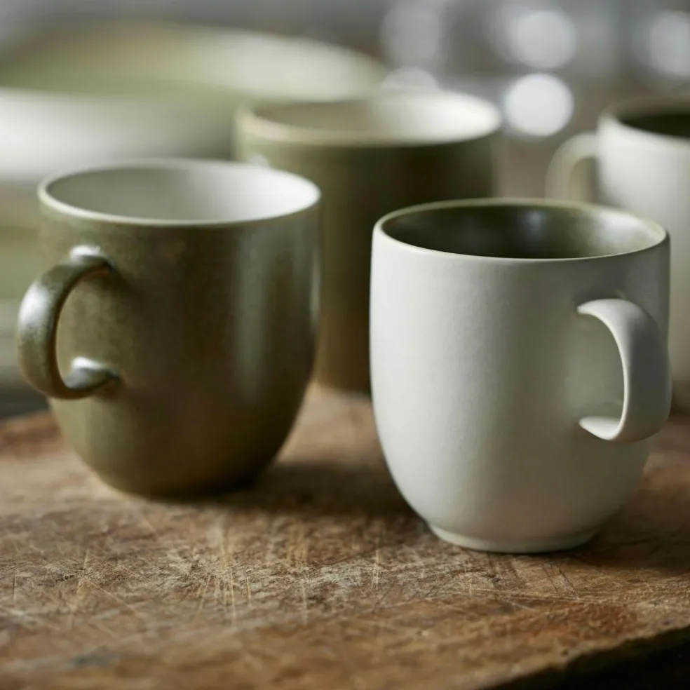 North Mug 33 cl, Matte White/Shiny River