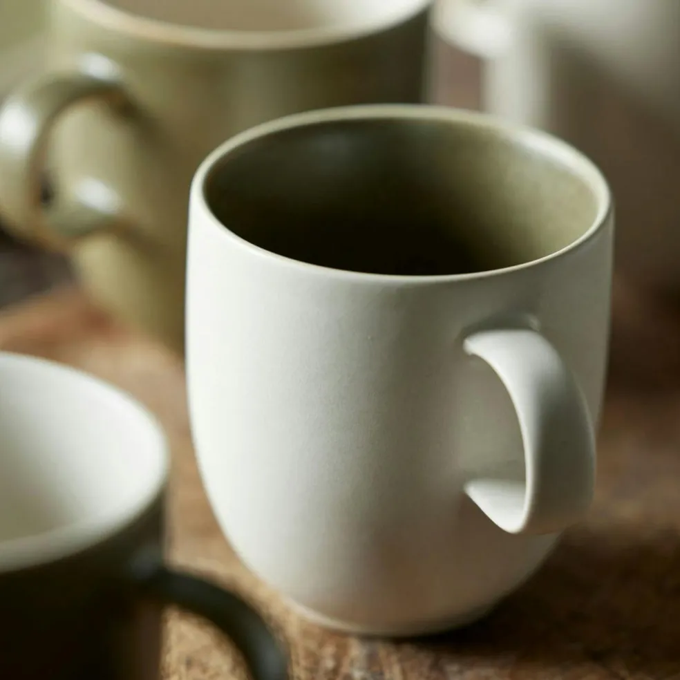 North Mug 33 cl, Matte White/Shiny River