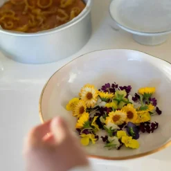 Nosse Ceramics Edge Bowl Ivory Gold, 25 cm