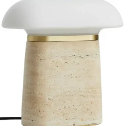 Nova Table Lamp, Ivory Travertine