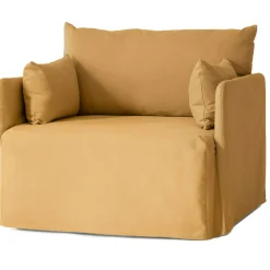 Offset Armchair Removable Upholstery Cotlin, Poppy Seed