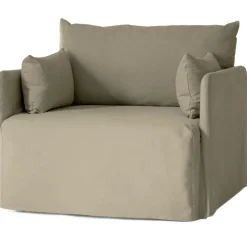 Offset Armchair Removable Upholstery Cotlin, Poppy Seed