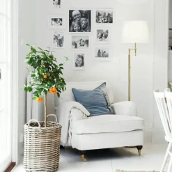 Orlando Floor Lamp, Chromium/White