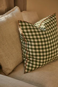 Outline Check Cushion 50x50 cm, Black