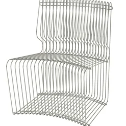 Pantonova Outdoor Lounge Chair Linear, Stainless Steel