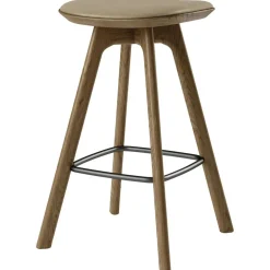 Pauline Bar Stool 75 cm, Oiled Oak / Leather Almond