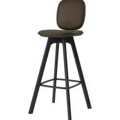 Pauline Comfort Bar Chair 75 cm, Black Lacquered Oak / Leather Cinnamon