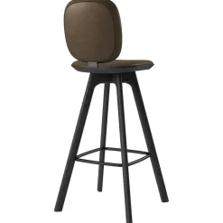 Pauline Comfort Bar Chair 75 cm, Black Lacquered Oak / Leather Cinnamon
