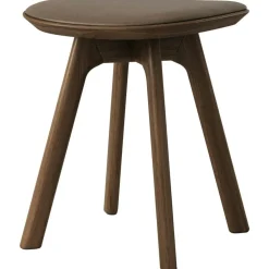 Pauline Stool, Fumed Oak / Leather Cinnamon