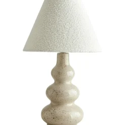 Pebble Table Lamp, Natural / White