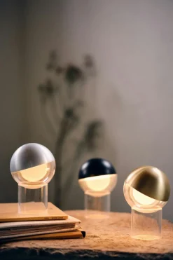 Pila Table Lamp Portable, Brushed Aluminium